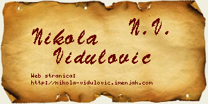 Nikola Vidulović vizit kartica